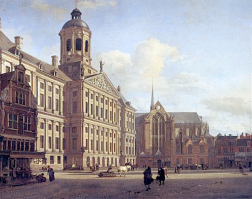 Jan van der Heyden, Der Dom und Neue Stadthalle in Amsterdam (1688), Louvre, Paris