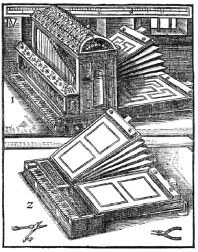Deux petites orgues avec jeux de Regal (Michael Praetorius, Syntagma Musicum II 1619)
