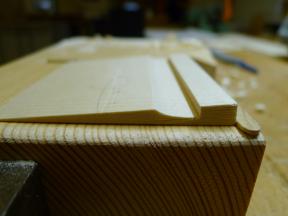 Fertige Rundung für den Schnabel des Hammerstiels