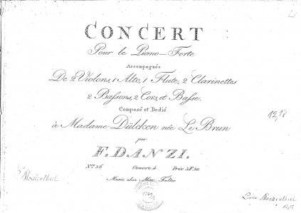 concert pour le piano-forte Titelblatt