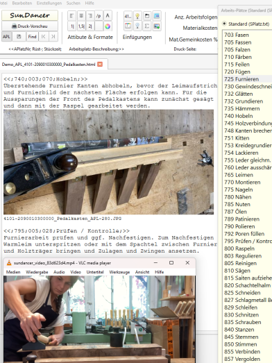 Arbeitsplan mit Medienintegration