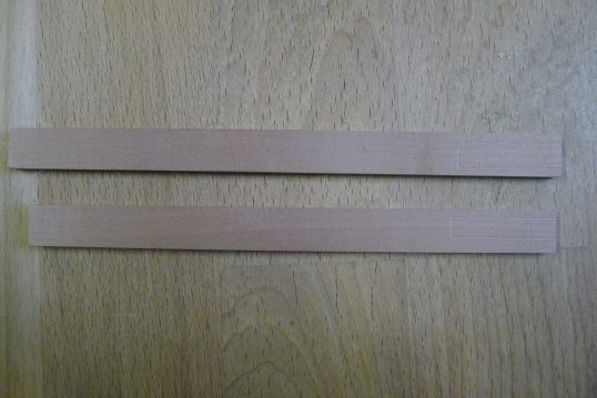 Rohlinge aus Birnbaum in Überlänge mit Anrissen für Vorder- und Rückseite